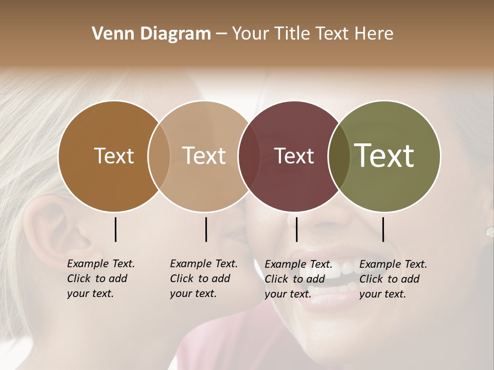 Young Girl Kissing Smiling Woman PowerPoint Template