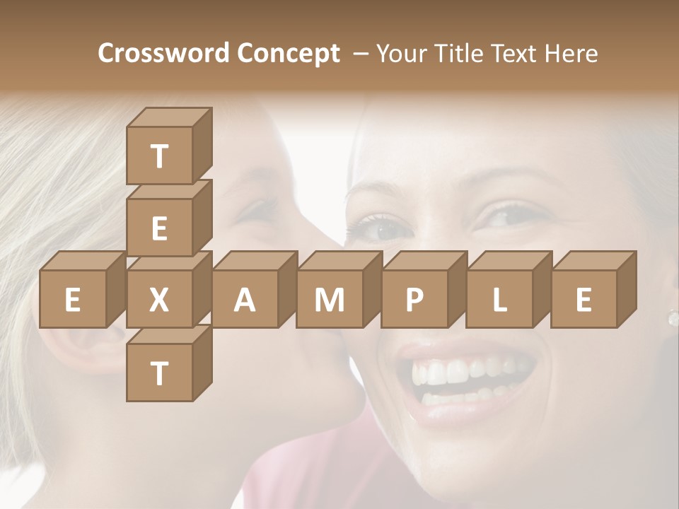 Young Girl Kissing Smiling Woman PowerPoint Template