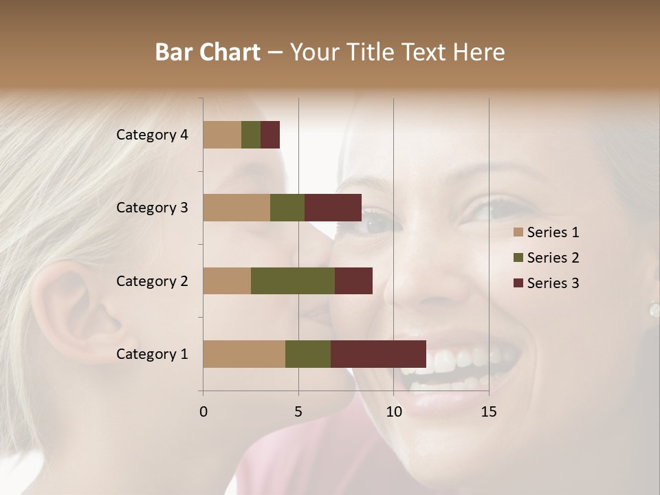 Young Girl Kissing Smiling Woman PowerPoint Template