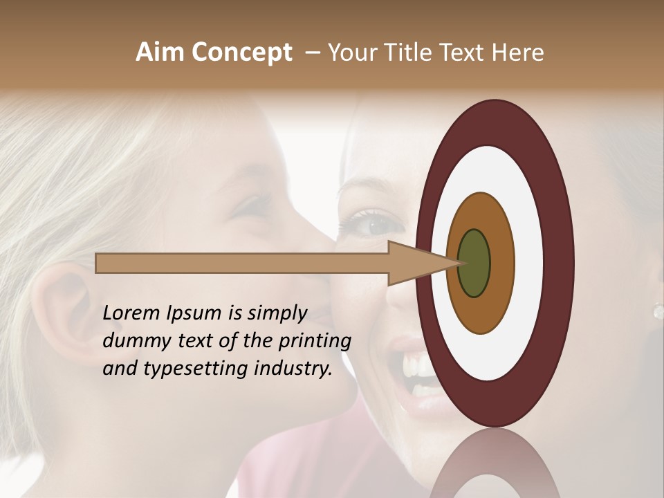 Young Girl Kissing Smiling Woman PowerPoint Template