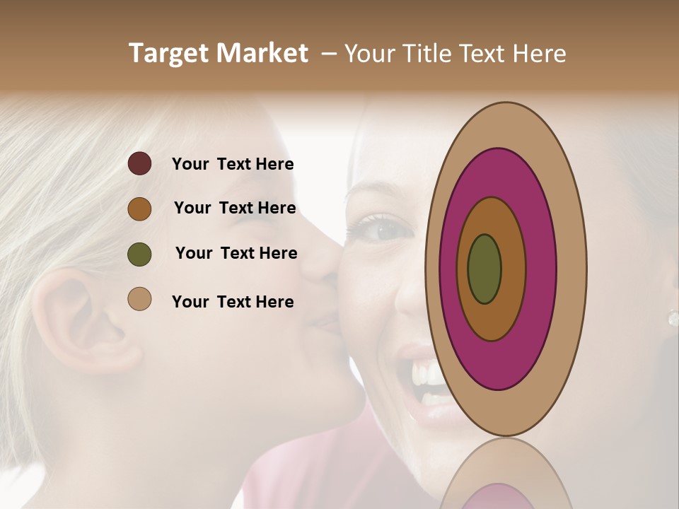 Young Girl Kissing Smiling Woman PowerPoint Template