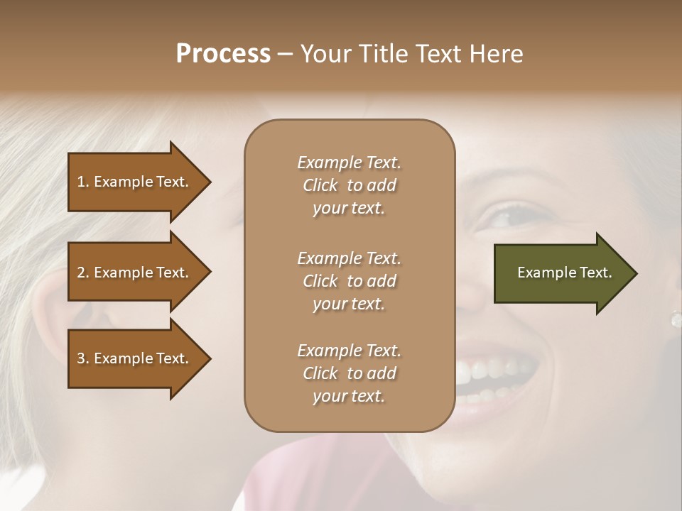 Young Girl Kissing Smiling Woman PowerPoint Template