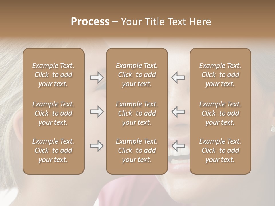 Young Girl Kissing Smiling Woman PowerPoint Template