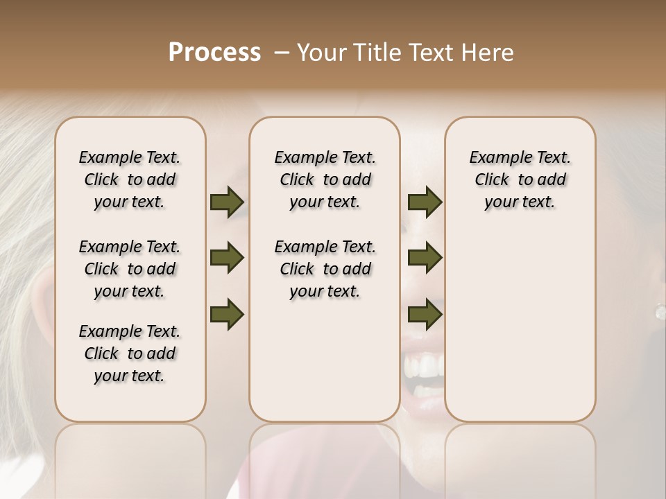 Young Girl Kissing Smiling Woman PowerPoint Template