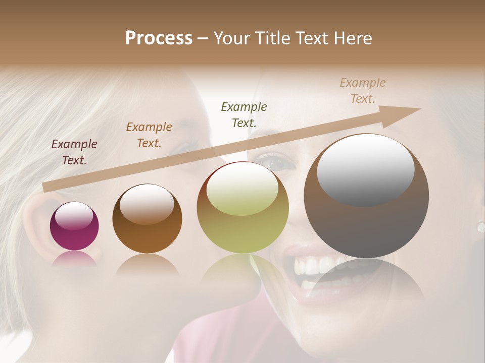 Young Girl Kissing Smiling Woman PowerPoint Template