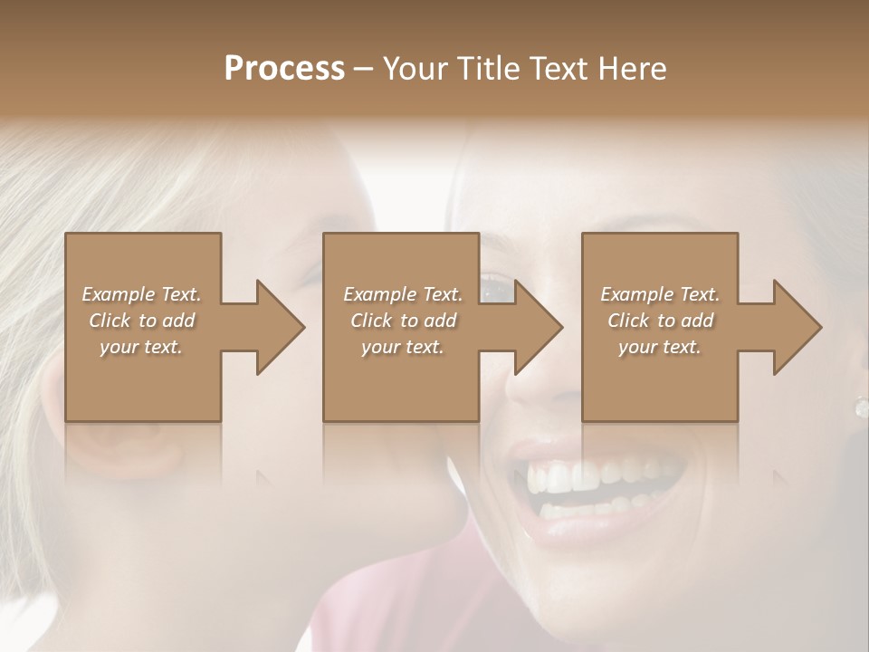 Young Girl Kissing Smiling Woman PowerPoint Template