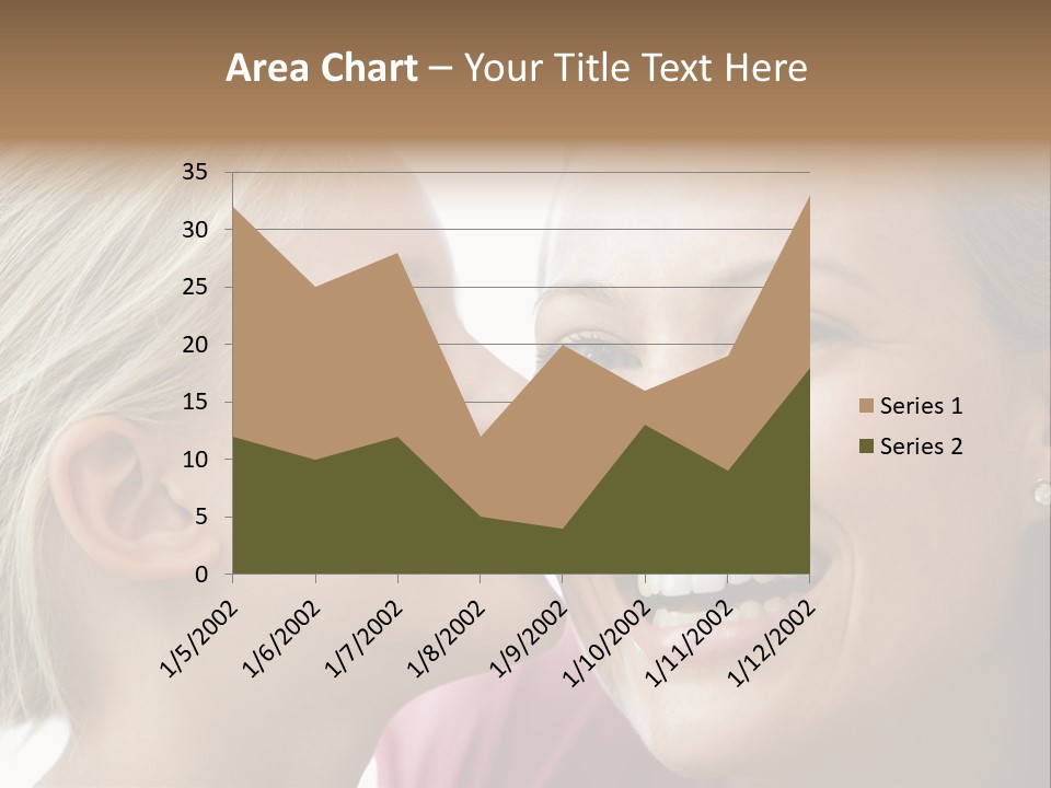 Young Girl Kissing Smiling Woman PowerPoint Template