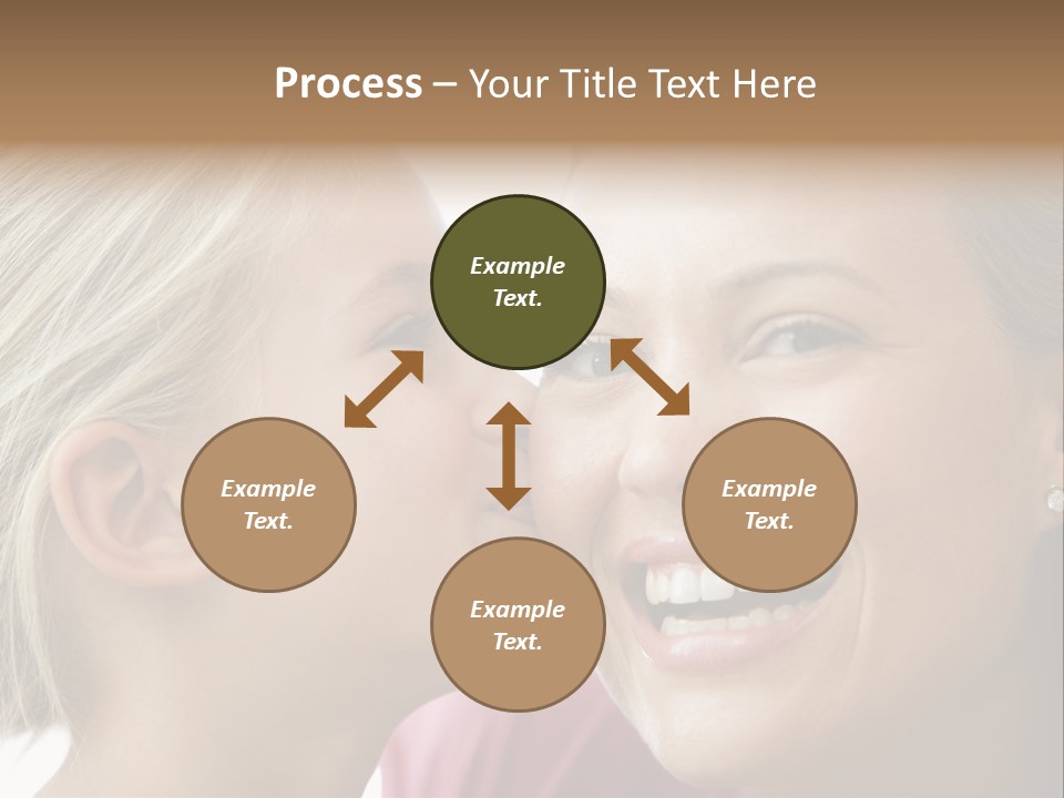 Young Girl Kissing Smiling Woman PowerPoint Template