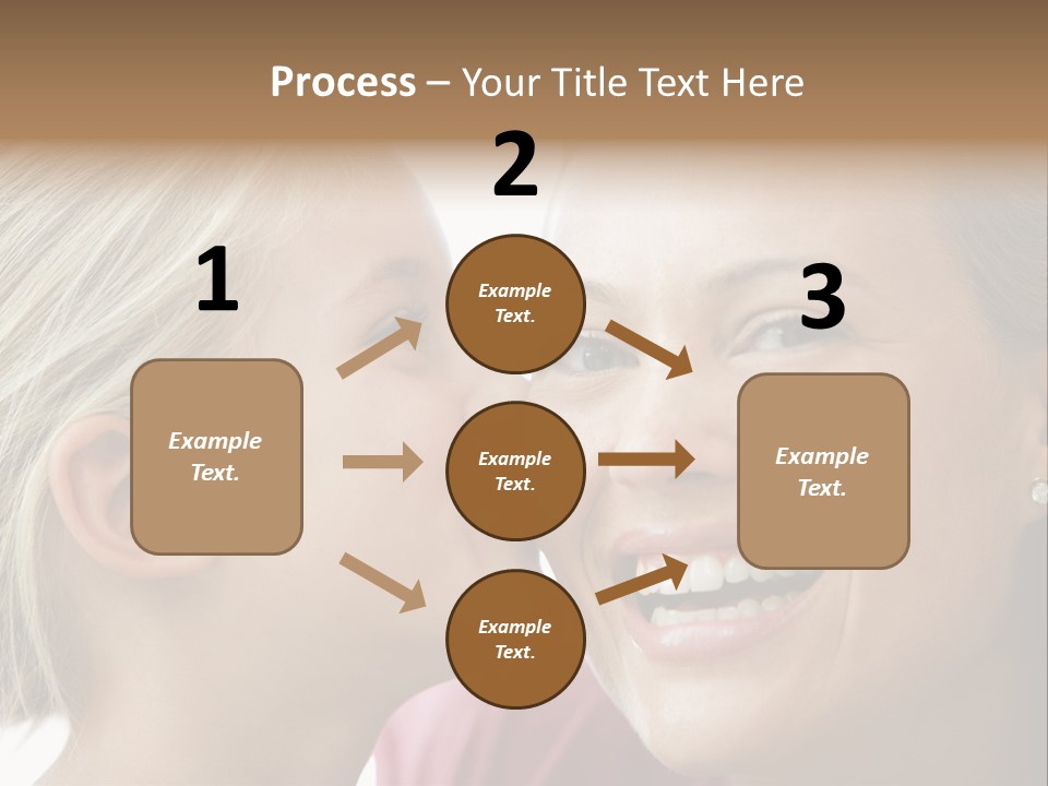 Young Girl Kissing Smiling Woman PowerPoint Template