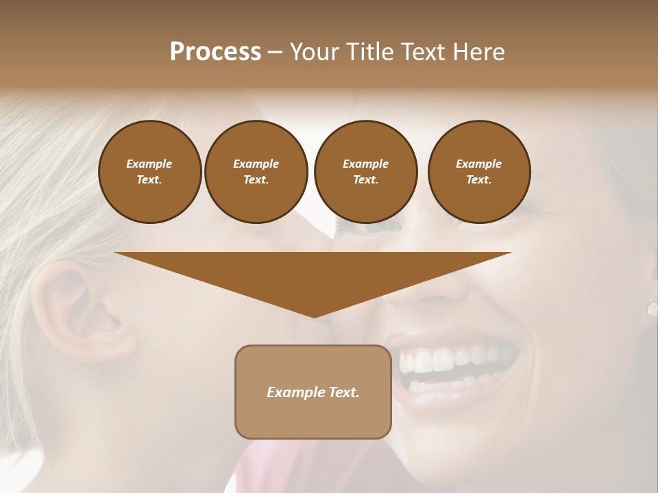 Young Girl Kissing Smiling Woman PowerPoint Template