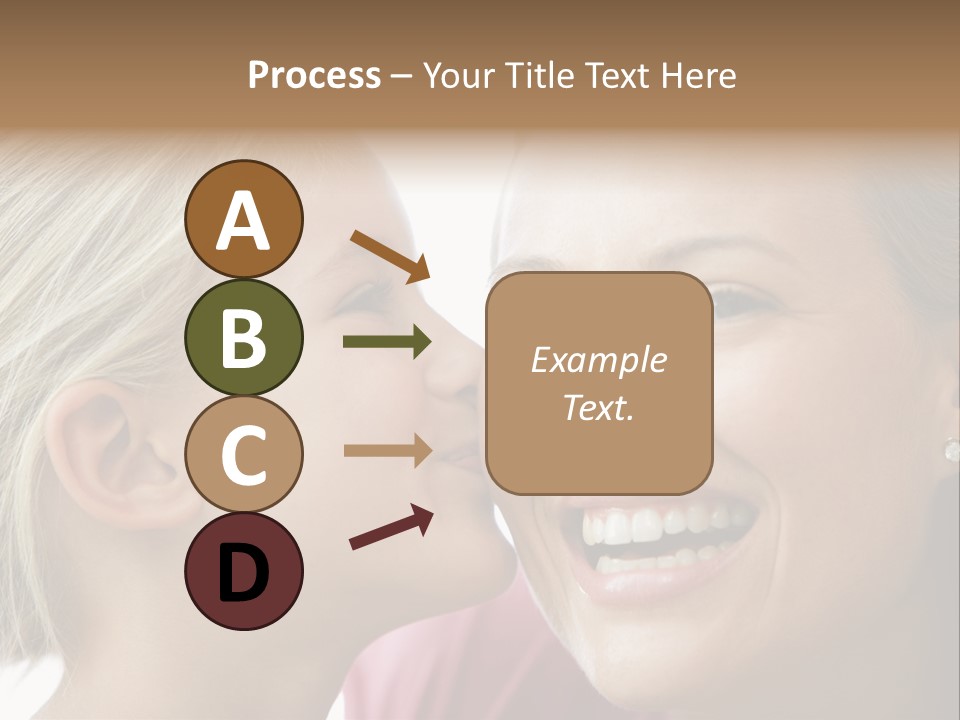 Young Girl Kissing Smiling Woman PowerPoint Template