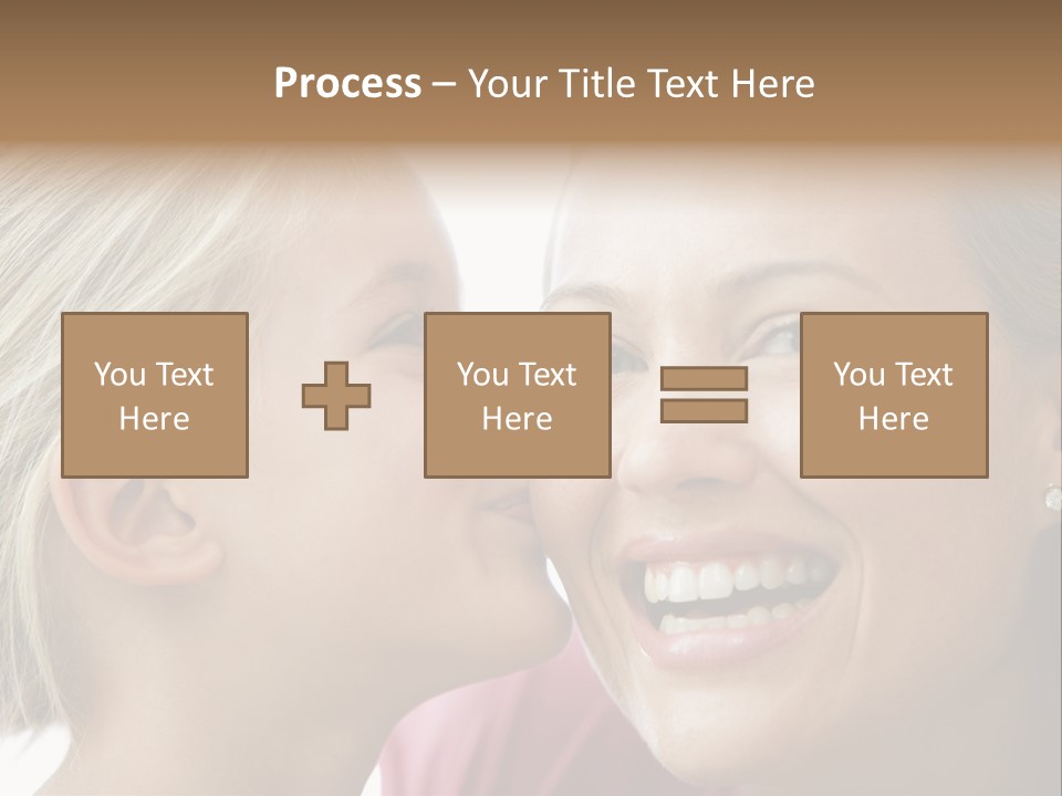 Young Girl Kissing Smiling Woman PowerPoint Template