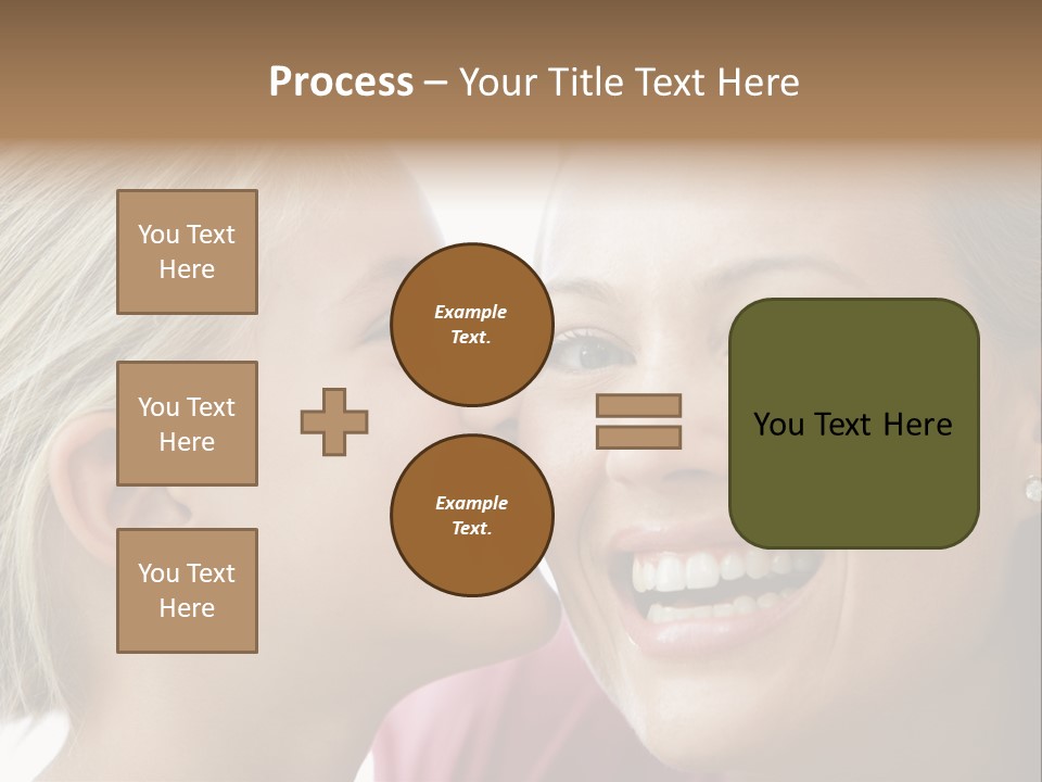 Young Girl Kissing Smiling Woman PowerPoint Template