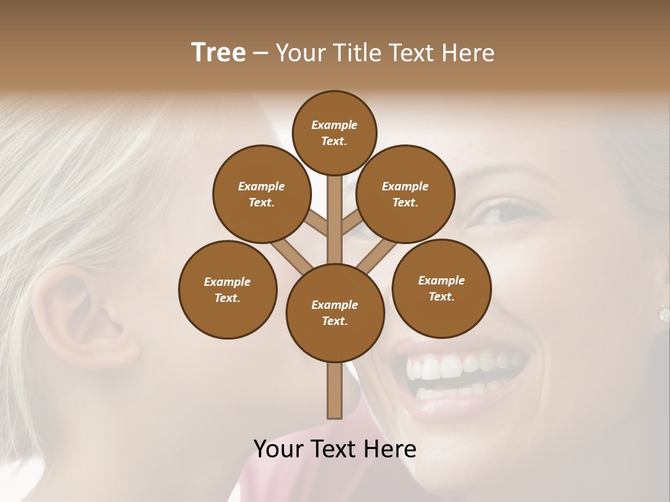 Young Girl Kissing Smiling Woman PowerPoint Template