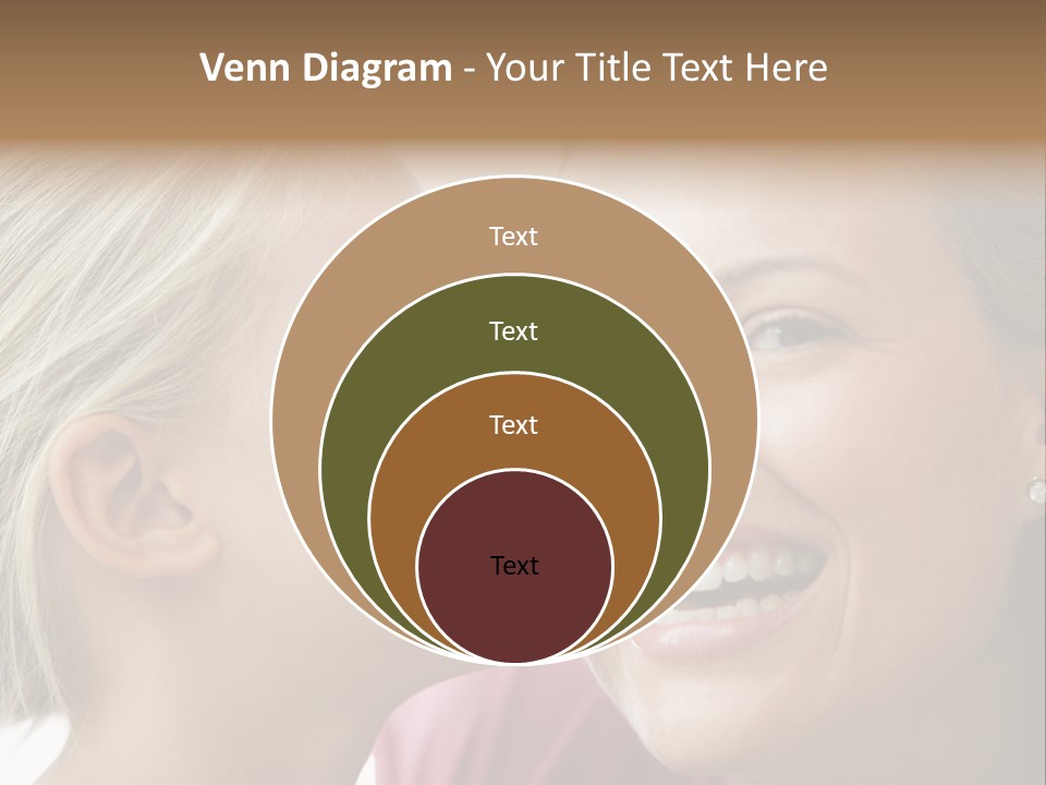 Young Girl Kissing Smiling Woman PowerPoint Template