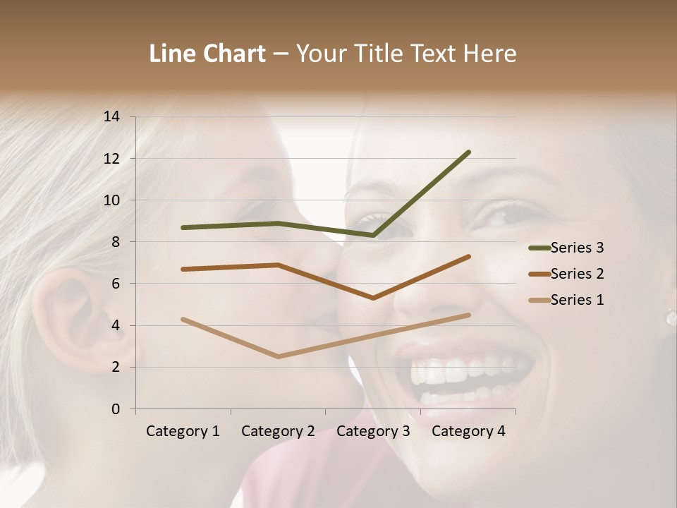 Young Girl Kissing Smiling Woman PowerPoint Template