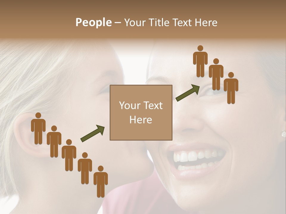 Young Girl Kissing Smiling Woman PowerPoint Template