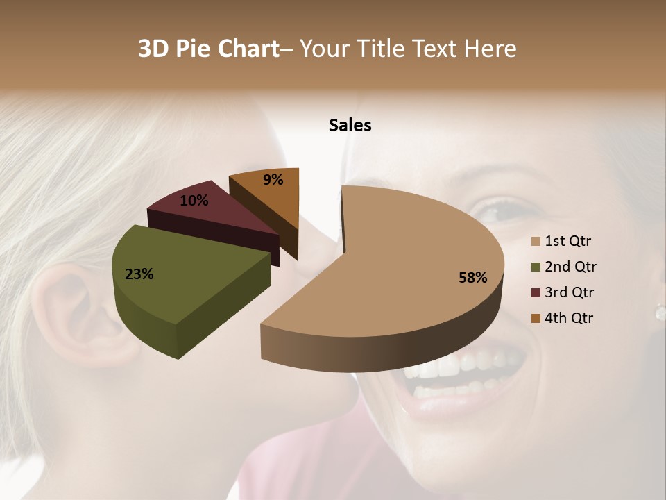 Young Girl Kissing Smiling Woman PowerPoint Template