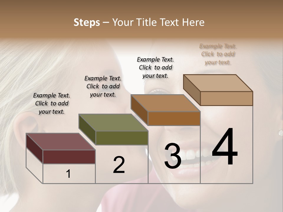 Young Girl Kissing Smiling Woman PowerPoint Template