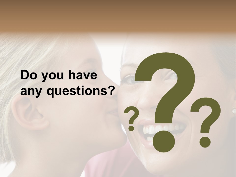 Young Girl Kissing Smiling Woman PowerPoint Template