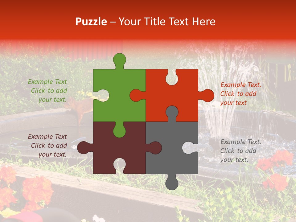 Squirrel At The Fountain PowerPoint Template