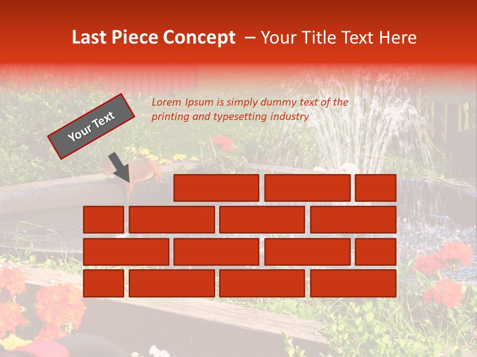 Squirrel At The Fountain PowerPoint Template