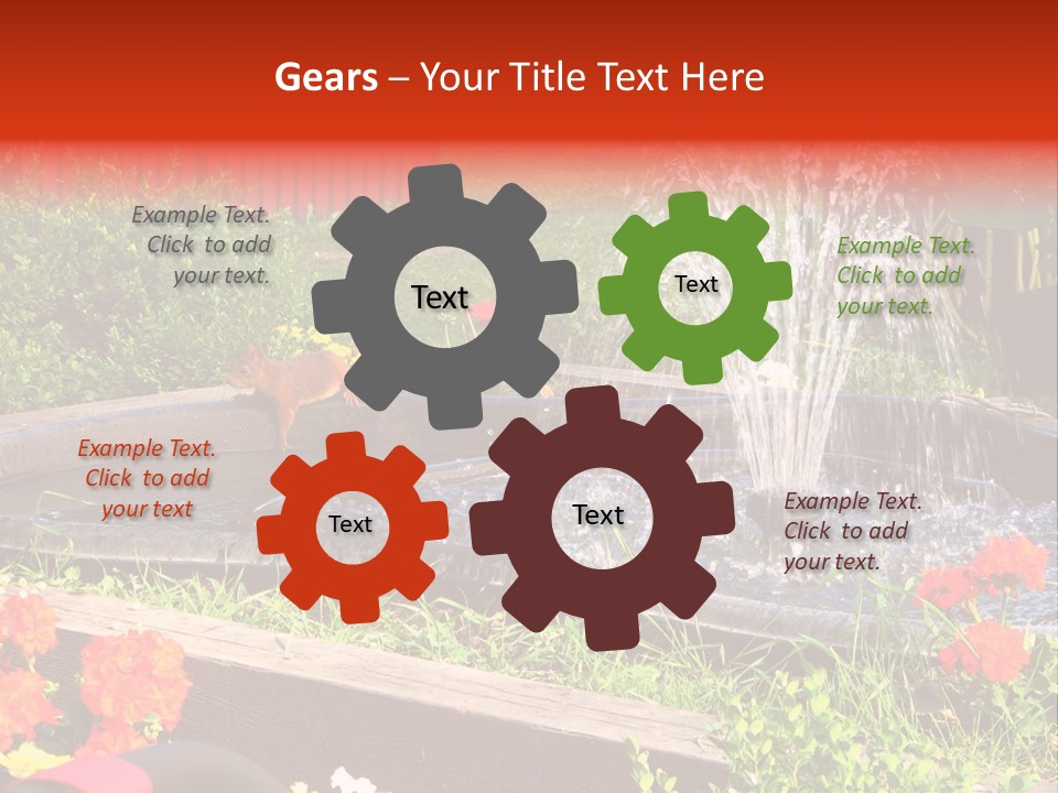 Squirrel At The Fountain PowerPoint Template