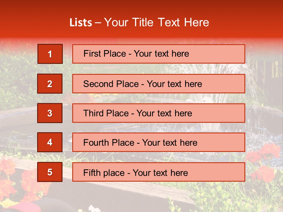 Squirrel At The Fountain PowerPoint Template