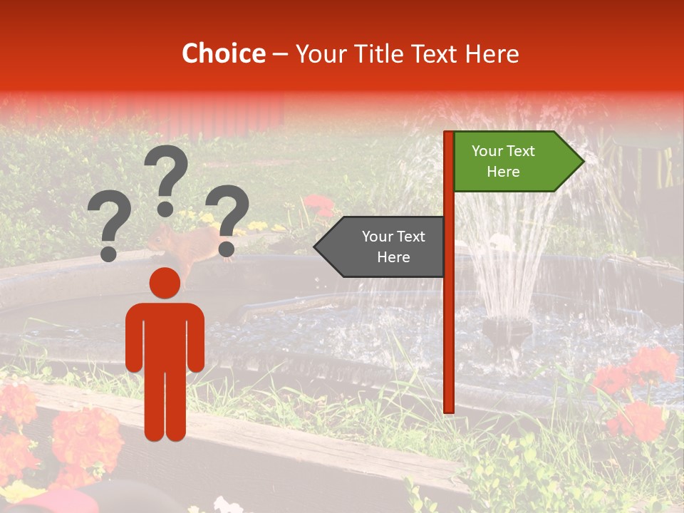 Squirrel At The Fountain PowerPoint Template