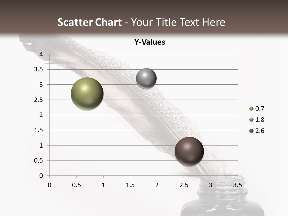 Feather Quill And Inkwell Over White Background PowerPoint Template