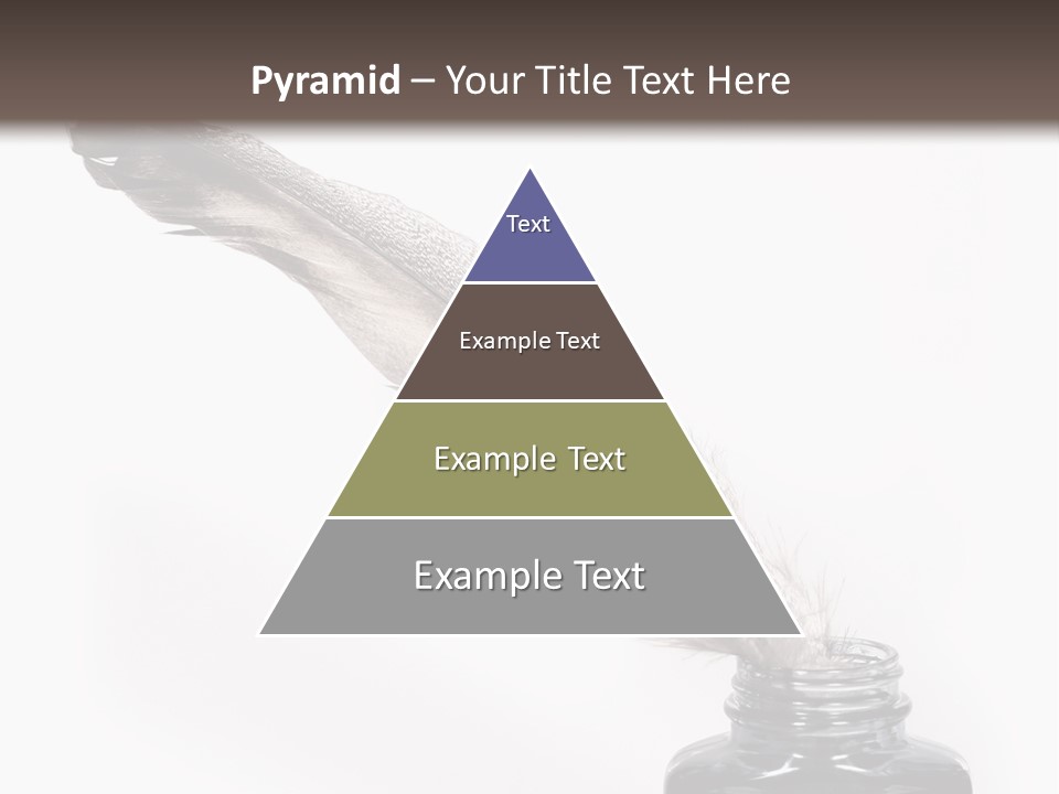 Feather Quill And Inkwell Over White Background PowerPoint Template