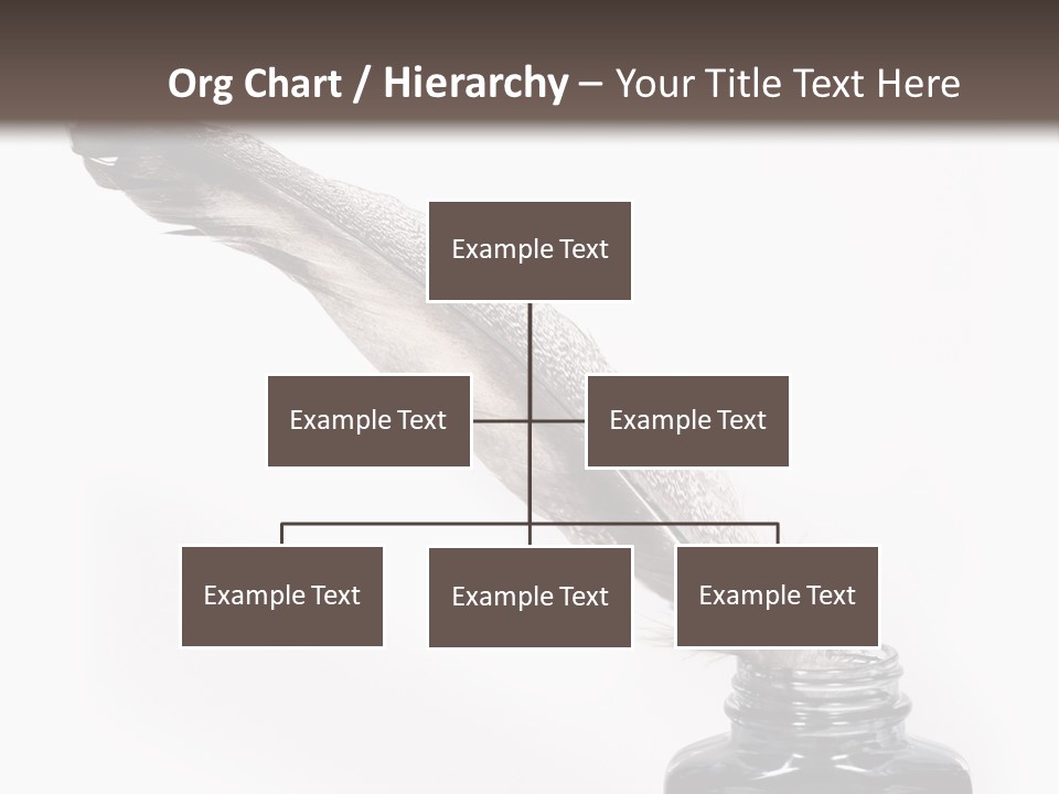 Feather Quill And Inkwell Over White Background PowerPoint Template