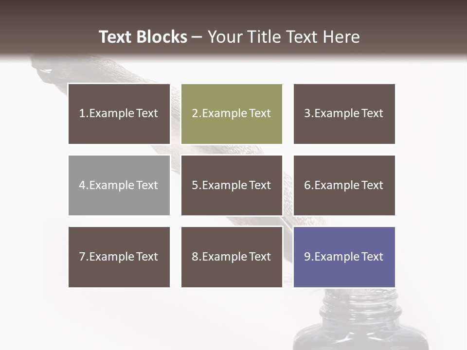 Feather Quill And Inkwell Over White Background PowerPoint Template