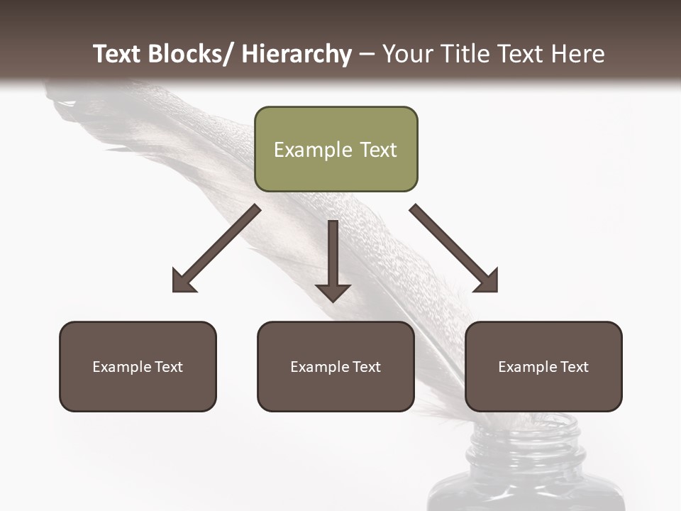 Feather Quill And Inkwell Over White Background PowerPoint Template