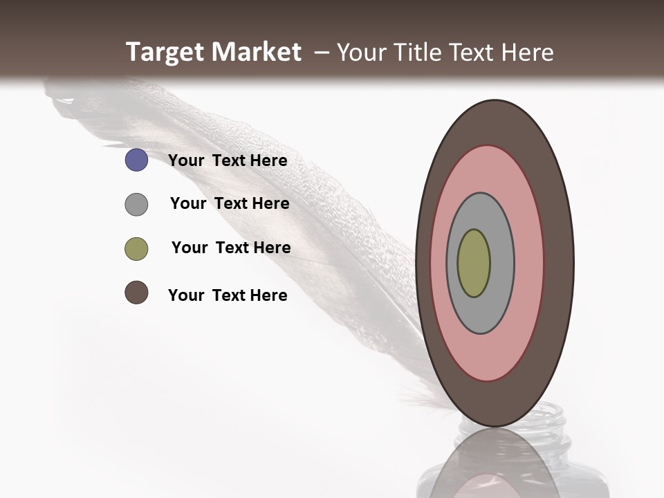 Feather Quill And Inkwell Over White Background PowerPoint Template
