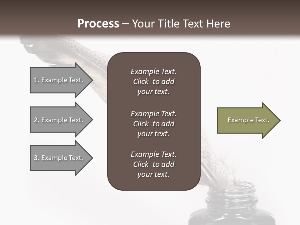 Feather Quill And Inkwell Over White Background PowerPoint Template