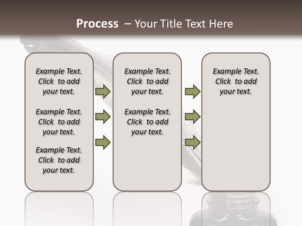 Feather Quill And Inkwell Over White Background PowerPoint Template