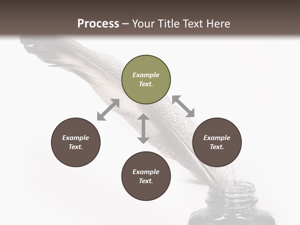 Feather Quill And Inkwell Over White Background PowerPoint Template