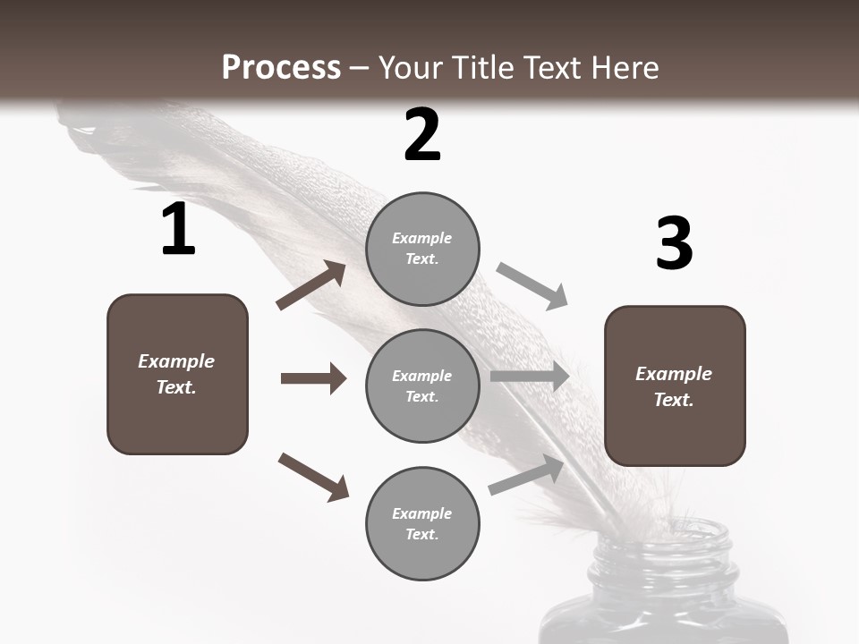 Feather Quill And Inkwell Over White Background PowerPoint Template