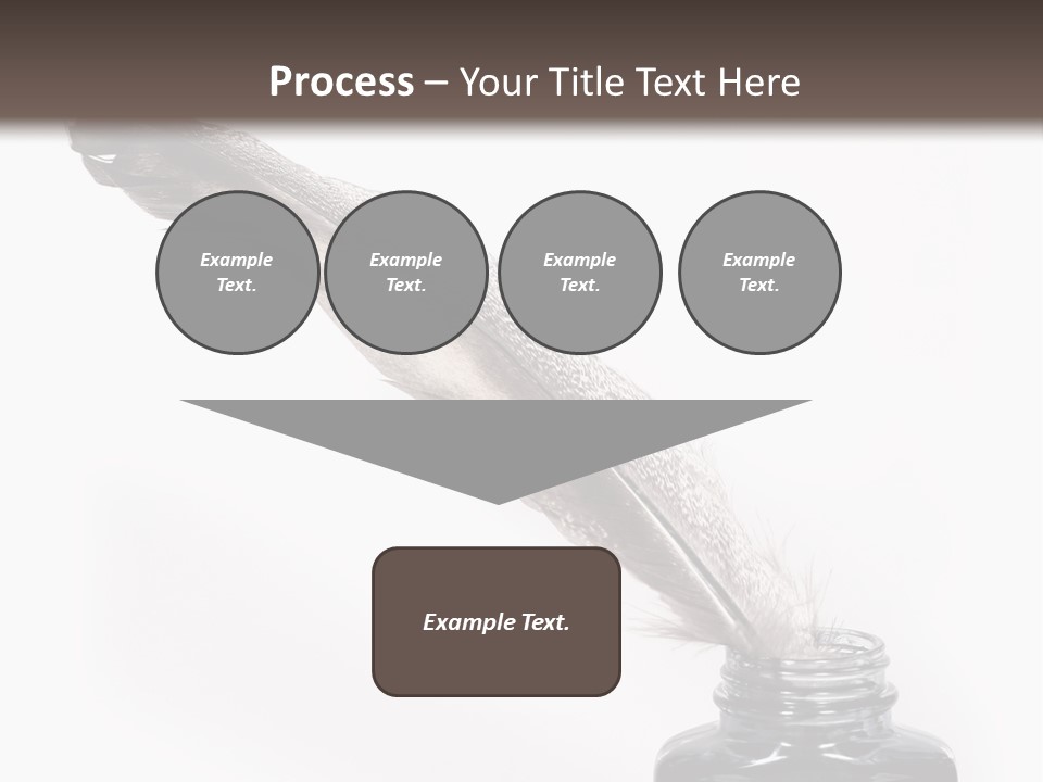 Feather Quill And Inkwell Over White Background PowerPoint Template