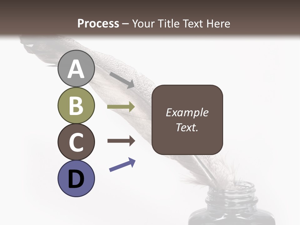 Feather Quill And Inkwell Over White Background PowerPoint Template