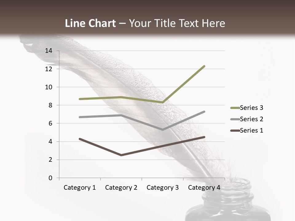 Feather Quill And Inkwell Over White Background PowerPoint Template