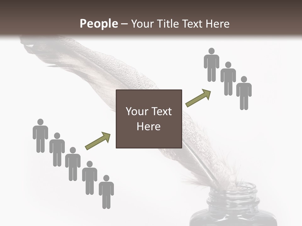 Feather Quill And Inkwell Over White Background PowerPoint Template