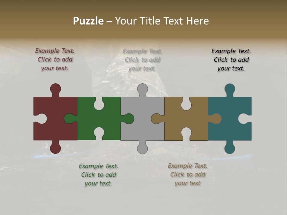 Kayakers In Cave PowerPoint Template