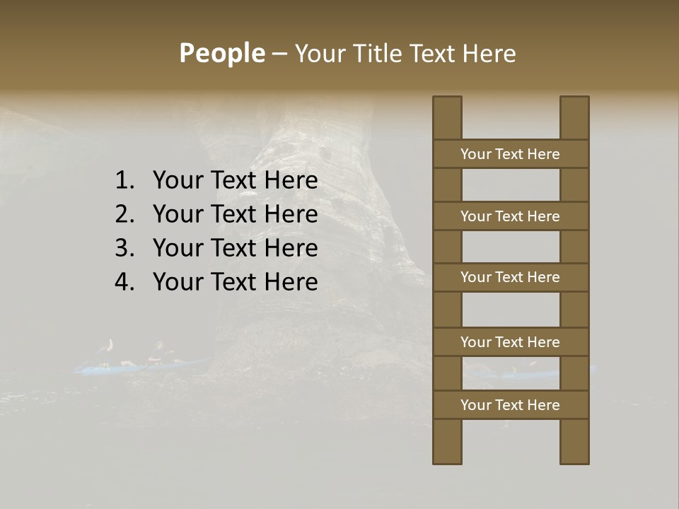 Kayakers In Cave PowerPoint Template