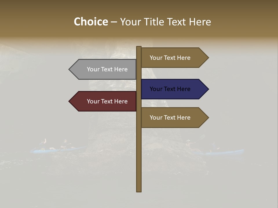 Kayakers In Cave PowerPoint Template