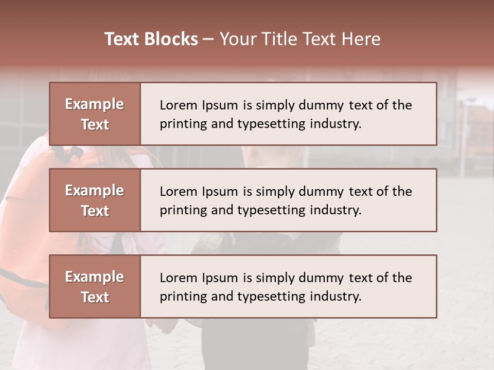 Two Elementary Students Are Going To School PowerPoint Template
