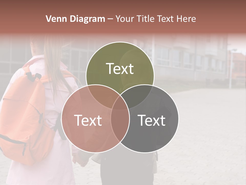 Two Elementary Students Are Going To School PowerPoint Template