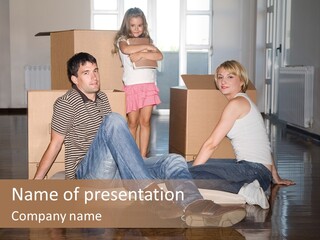 Family Moving House PowerPoint Template