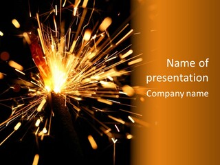 Yellow Sparkler PowerPoint Template